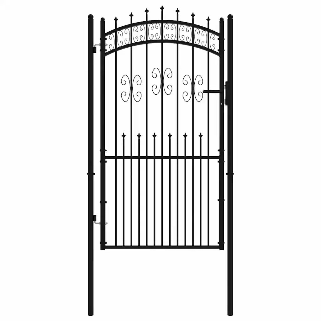 Cancello per recinzione con punta a lancia nero 103x175 cm in acciaio verniciato a polvere 151093