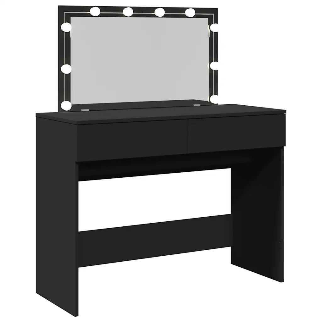 Toeletta | Tavolo da Trucco con LED Nero 100x40x120 cm