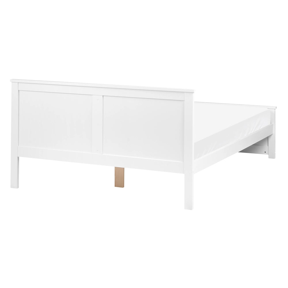 Letto matrimoniale in legno di Pino Bianco con testiera 140 x 200 cm stile minimalista