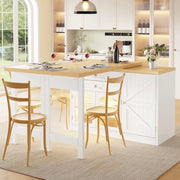 TAVOLO ISOLA CUCINA ESTENSIBILE 120-194 cm Bianco MDF Metallo