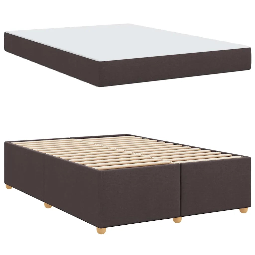 Struttura del letto Marrone Scuro 140 x 200 cm Tessuto