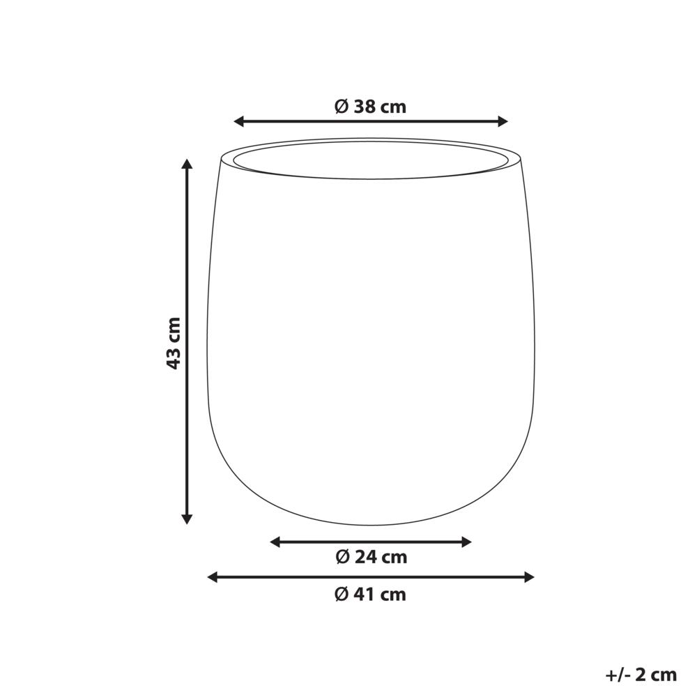 Vaso da fiori beige chiaro Fioriera in fibra di argilla per uso interno ed esterno Rotonda 41 x 41 x 43 cm Decorativa Design moderno Soggiorno Giardino