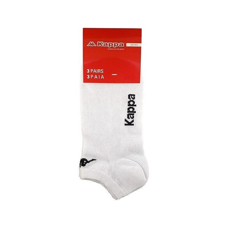 KAPPA FANTASMINO TAGLIA 39/41 DA UOMO MAGLIA JERSEY IN COTONE PACK DA 3 PAIA BIANCO