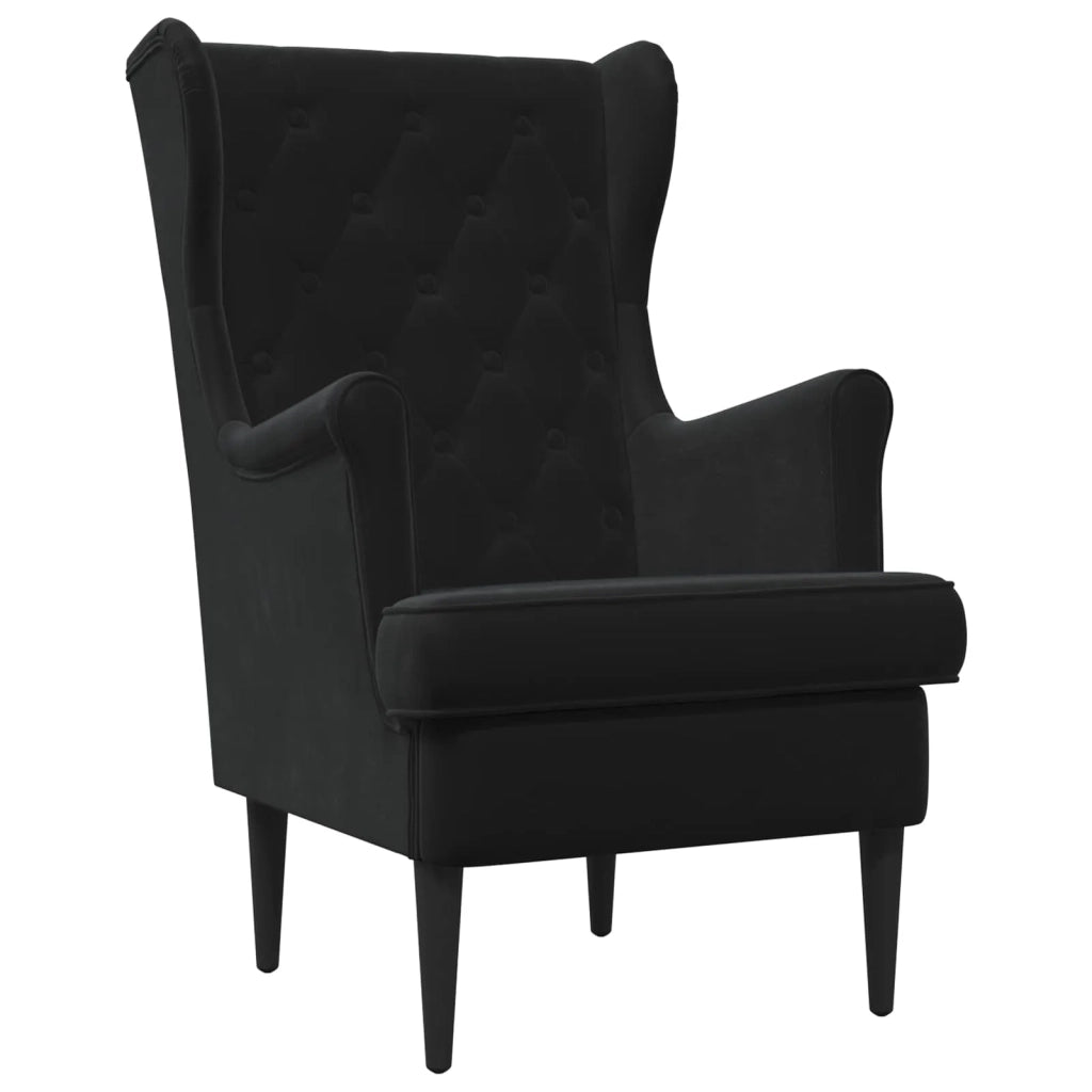 Divano Sedia-Poltrona-Poltroncina Nero Velluto 541004