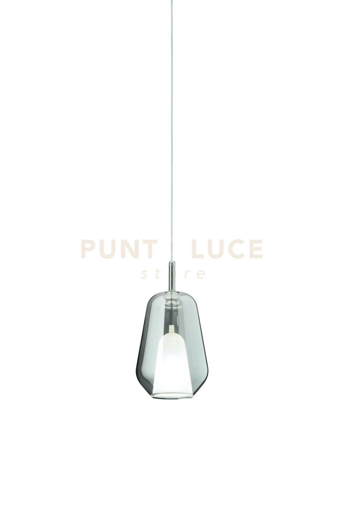 VETRO THELMA 1 FUME' D.19CM H.35CM 1 LUCE ATTACCO E27 BASE D'ATTACCO ACQUISTABILE SEPARATAMENTE