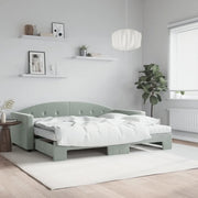 Divano Letto Estraibile Materassi Grigio Chiaro 90x190 Velluto 3197338