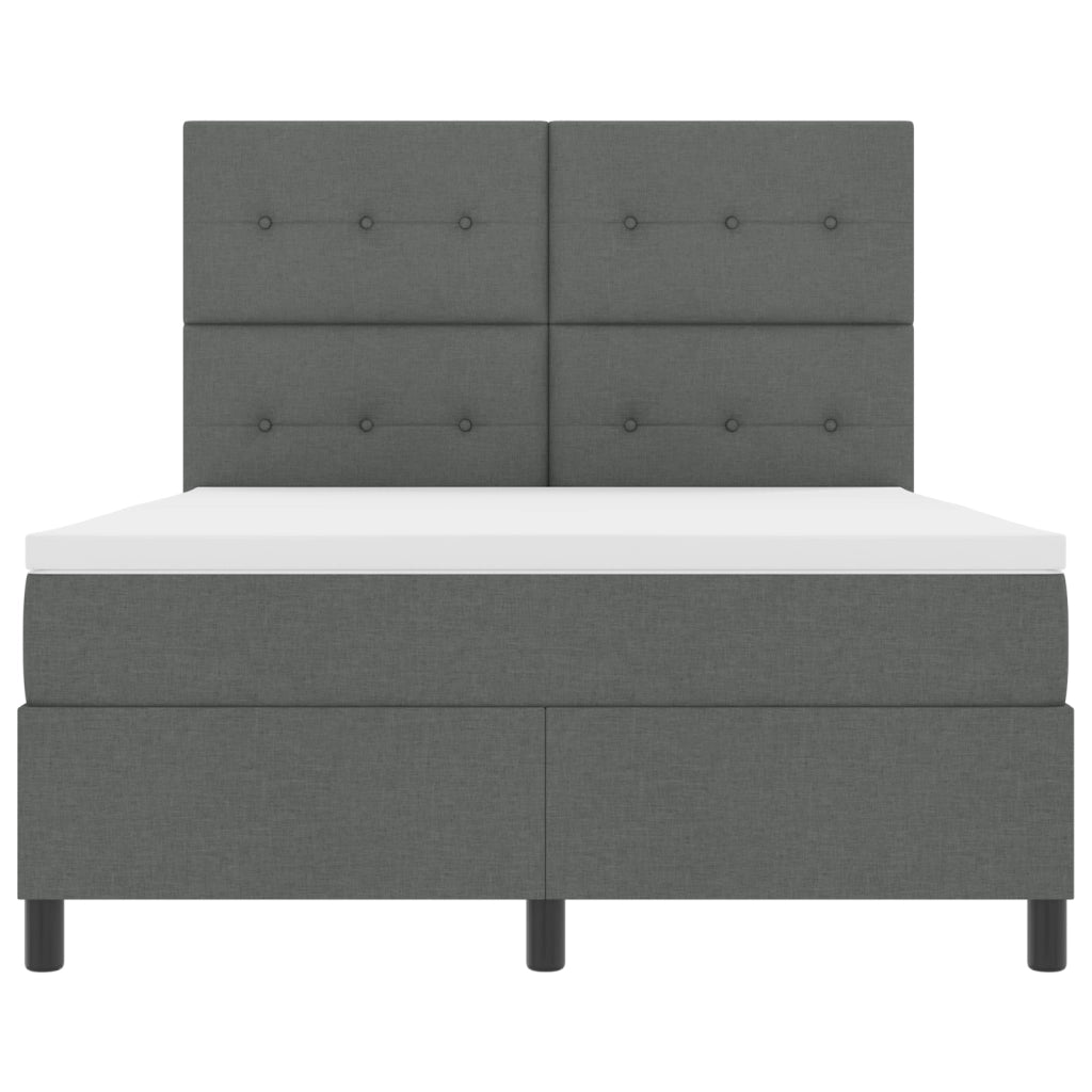 Letto Box Spring con Materasso Grigio Scuro 160x200 cm Tessuto