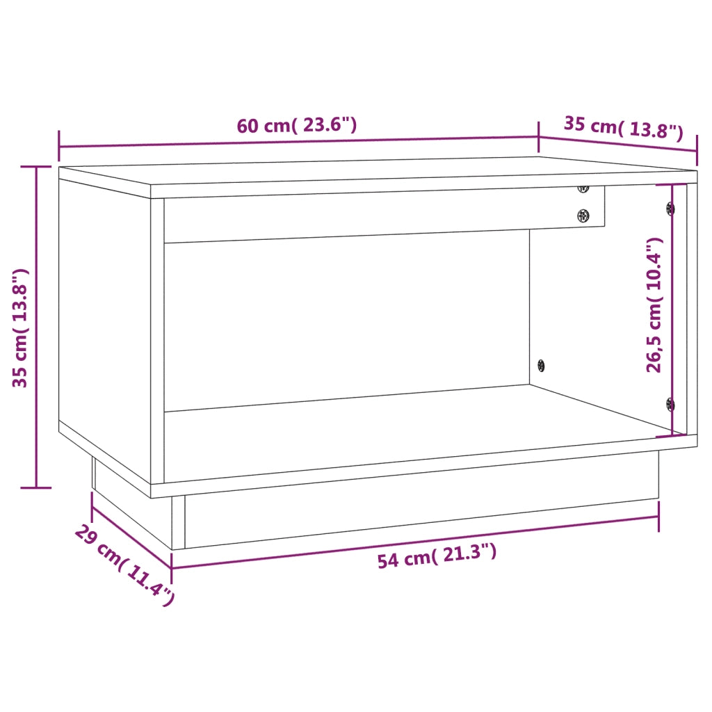 Mobile Porta TV 60x35x35 cm in Legno Massello di Pino 813824