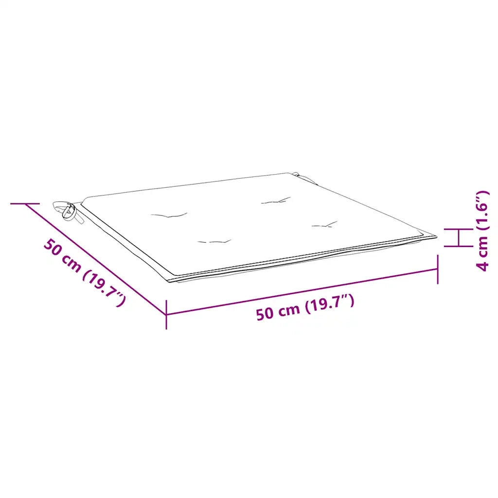 Cuscini per Sedia 2 pz Motivo a Foglie 50x50x4 cm in Tessuto 361068