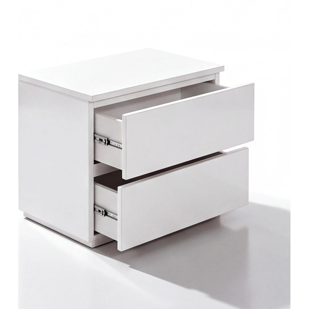 Comodino 2 cassetti bianco Manitoba