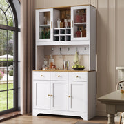Credenza alta 94.5x30x175.5 cm con ante in acrilico e chiusura ammortizzata; MDF bianco