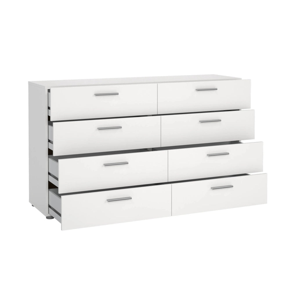 Credenza Phethai, Buffet da soggiorno, Madia da salotto, Dispensa da cucina, 140x40 h82 cm, Bianco