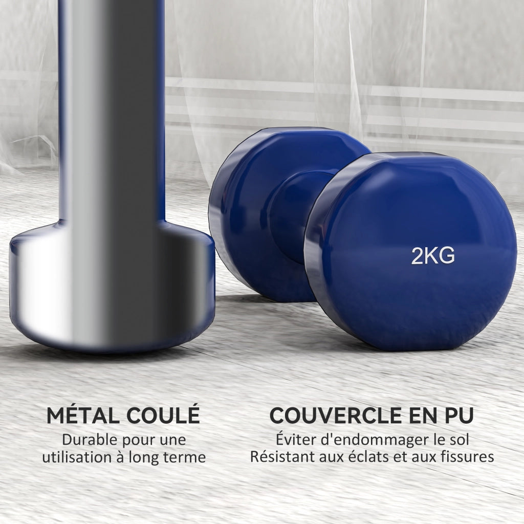 Set manubri 10 Kg ¨C zephmum ¨C 4 coppie 0.5/1/1.5/2 Kg con valigetta metallo PU
