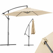 Ombrellone da Giardino Palo Laterale 3 mt Beige Alluminio Waterproof con Manovella