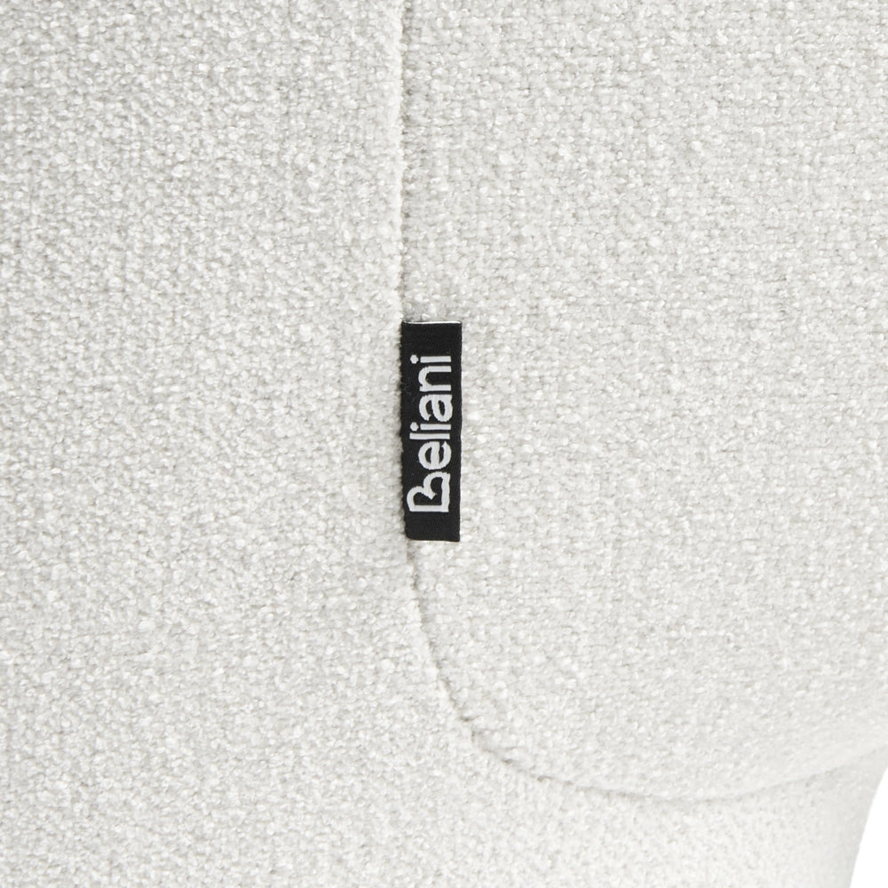 Panchina Bianco Boucle da salotto o camera da letto con gambe larghe in stile moderno