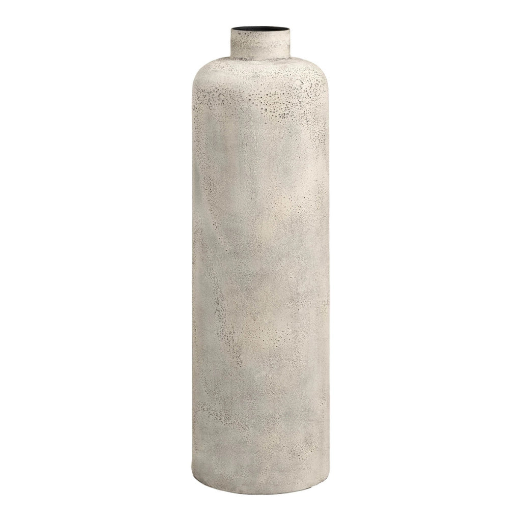 Vaso decorativo in metallo beige anticato House Nordic ø24x78,5 cm