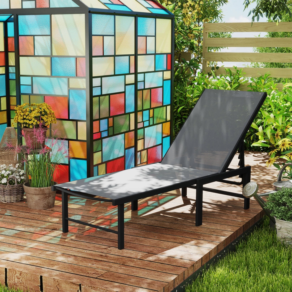 Poltrona Reclinabile da Giardino ¨C zephmum ¨C Grigio 166x60x84 cm