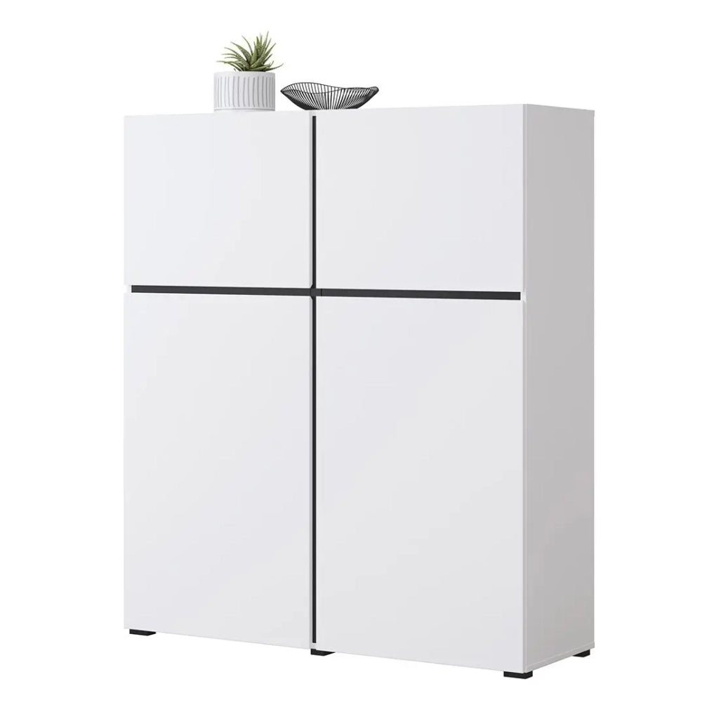 Buffet alto colori bianco e nero L120xH140xP40 collezione HAVANA. Bahut alto design con 4 porte.