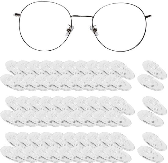 Accessori per occhiali - Pads antislittamento - Silicone - Comodi e morbidi - 30 pezzi - Accessori per occhiali - Ideali per uso quotidiano - Translucidi