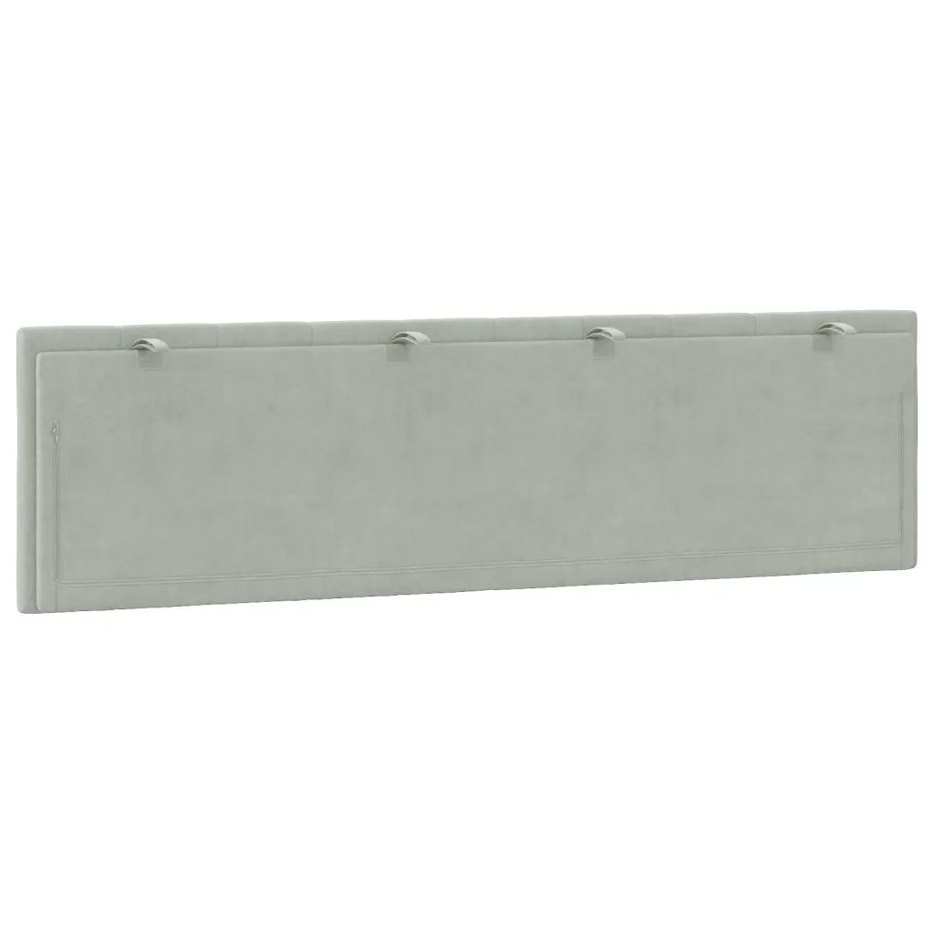 Cuscino Testiera Hanko Grigio Chiaro 180 cm in Velluto CFW7511096