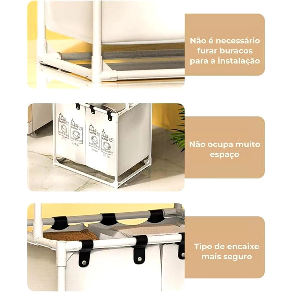 Trade Shop - Portabiancheria Multiuso Organizer Vestiti Sporchi Abiti Cestino Lavanderia -