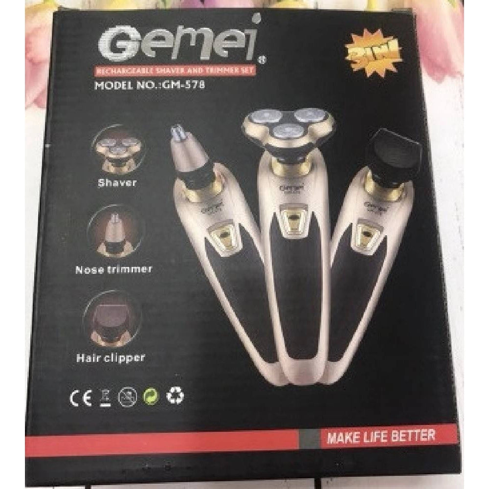 Trade Shop - Rasoio Elettrico Regolabarba 3in1 Ricaricabile Trimmer Rifinitore Per Naso Gm578 -