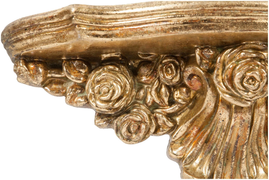 Biscottini Mensola in resina finitura oro anticato L43xPR14xH14 cm angelo stile barocco