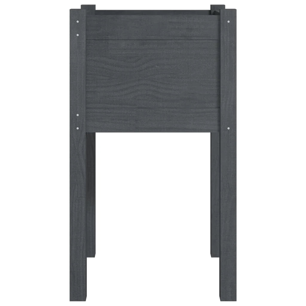 Fioriera rialzata per piante e fiori adatta per l'uso esterno su terrazze o giardini 40 x 40 x 70 cm legno di pino massiccio grigio 02_0038550