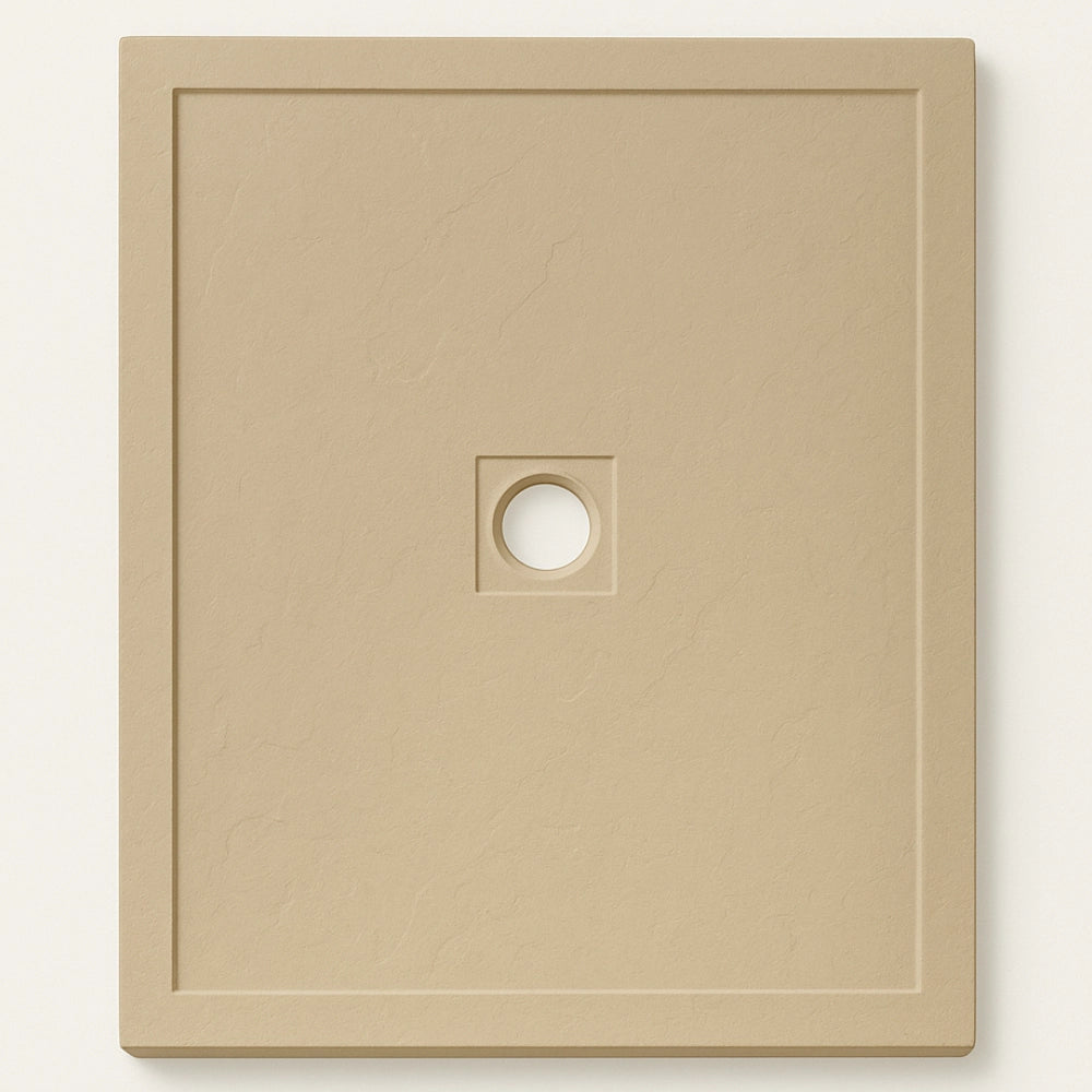Piatto doccia cemento effetto pietra 80 x 100 cm spessore 4,8 cm antiscivolo *** colore- beige, confezione 1