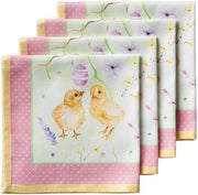Set di tovaglioli di cotone 100% - lavabile e ideale per Pasqua, compleanno della mamma, baby shower, estate e primavera - 45 cm x 45 cm
