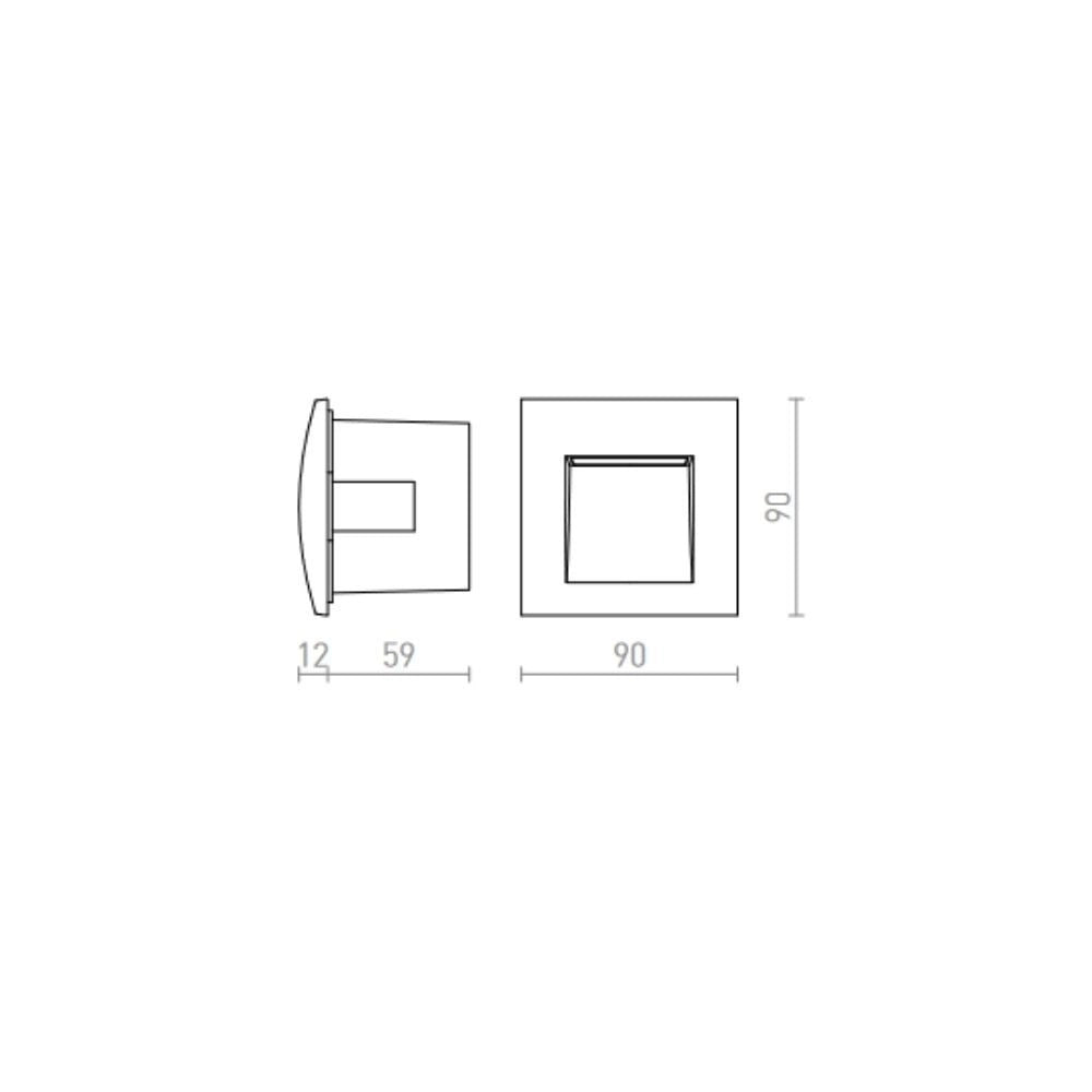 Faretto Plafoniera GORDIQ S da incasso grigio antracite 230V LED 1.5W IP65 3000K