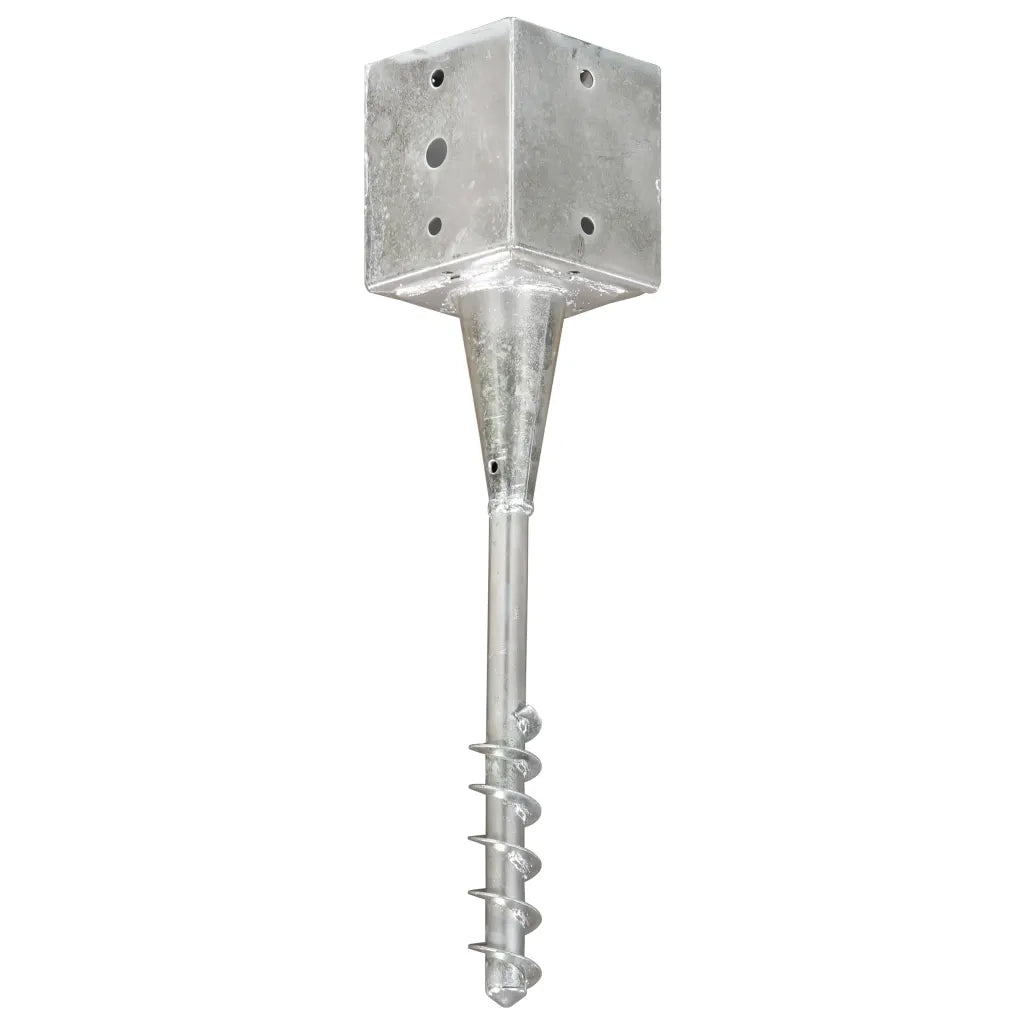 vidaXL Picchetti di Terra 2 pz Argento 12x12x56 cm in Acciaio Zincato