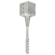 vidaXL Picchetti di Terra 2 pz Argento 12x12x56 cm in Acciaio Zincato