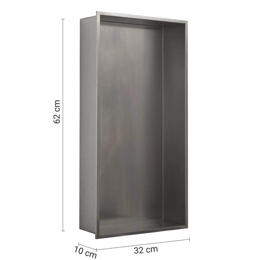 Nicchia da parete incassata 32x10x62H cm in acciaio inox AISI 304 Gedy serie GUEST - Satinato