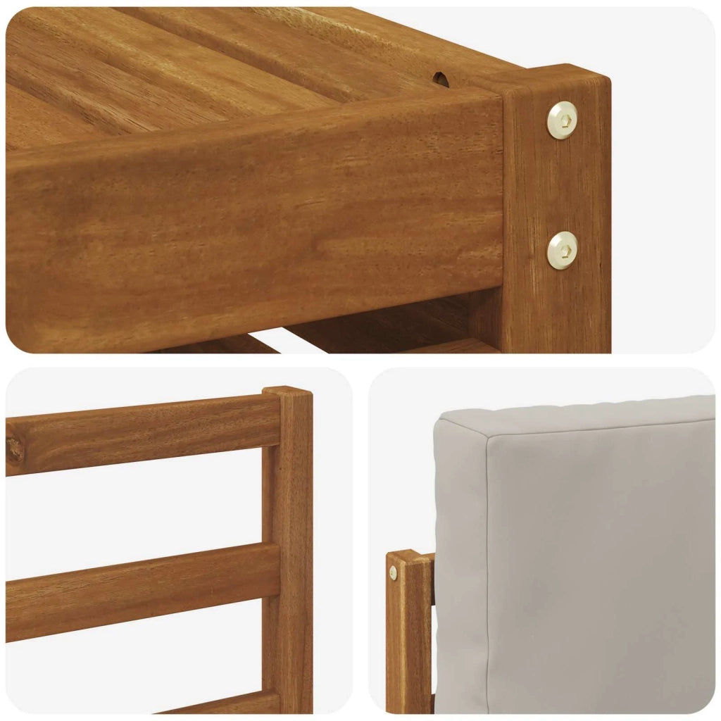 Set di divani da esterno 7 pcs Grigio Naturale e Chiaro