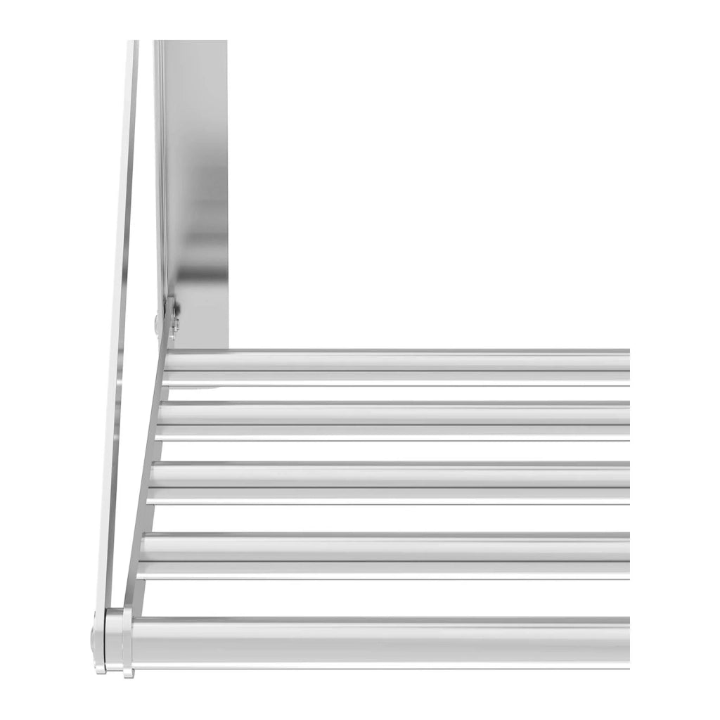 Mensola da parete pieghevole professionale con barre 120 x 45 cm 40 kg acciaio inox 14_0001566
