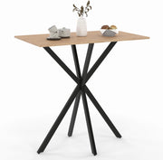 Tavolo bar rettangolare ALIX con gamba in legno e ragno nero 100 cm