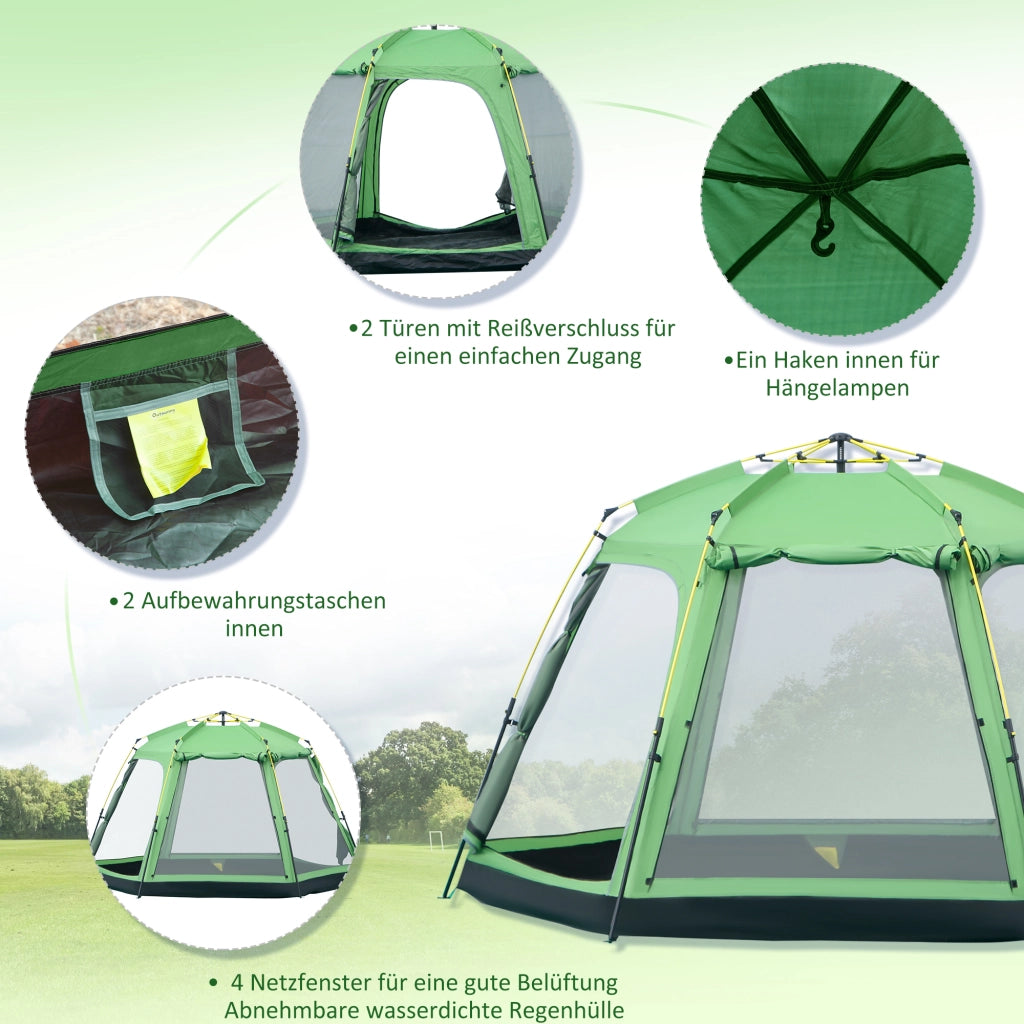 Tenda da campeggio 6 persone ¨C zephmum ¨C verde 320x320x180 cm