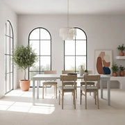 Tavolo da pranzo allungabile grigio chiaro Belfort 130-210x80 cm fino a 8 posti Made in Italy | Duzzle