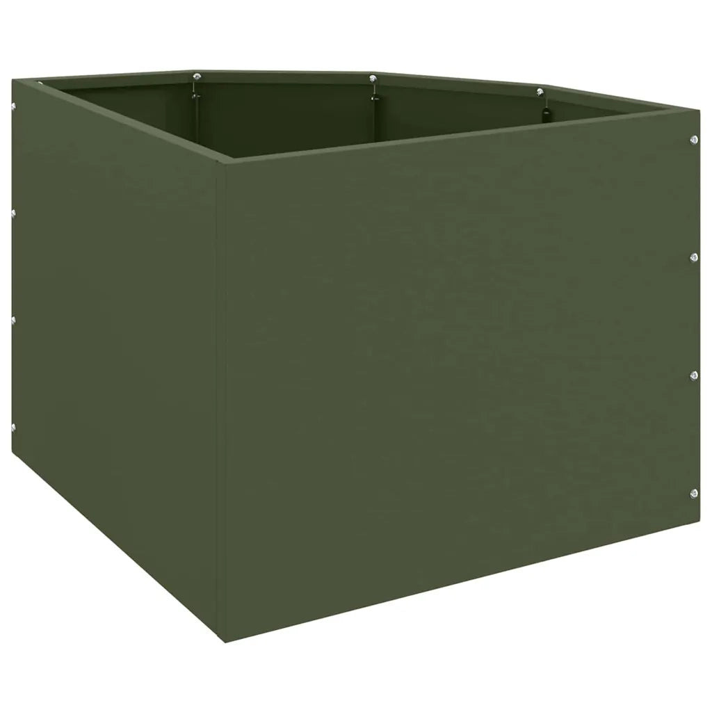 Fioriere | Cassetta per fiori | Vaso d'angolo Oliver verde 45 x 45 x 35 cm Acciaio
