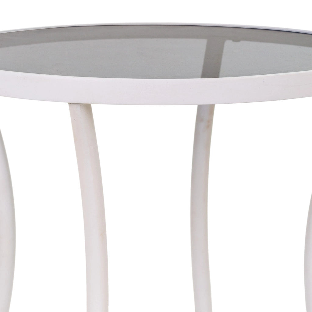 Tavolino in metallo bianco 50x50x60h