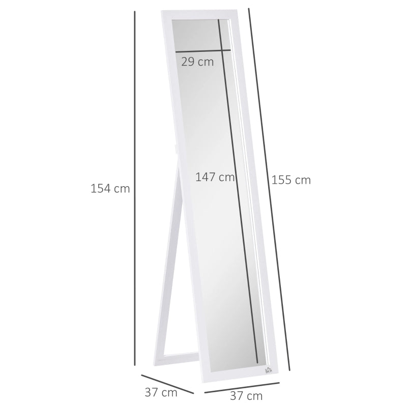 SPECCHIO A FIGURA INTERA 37 x 37 x 154 cm Bianco, da terra o a parete