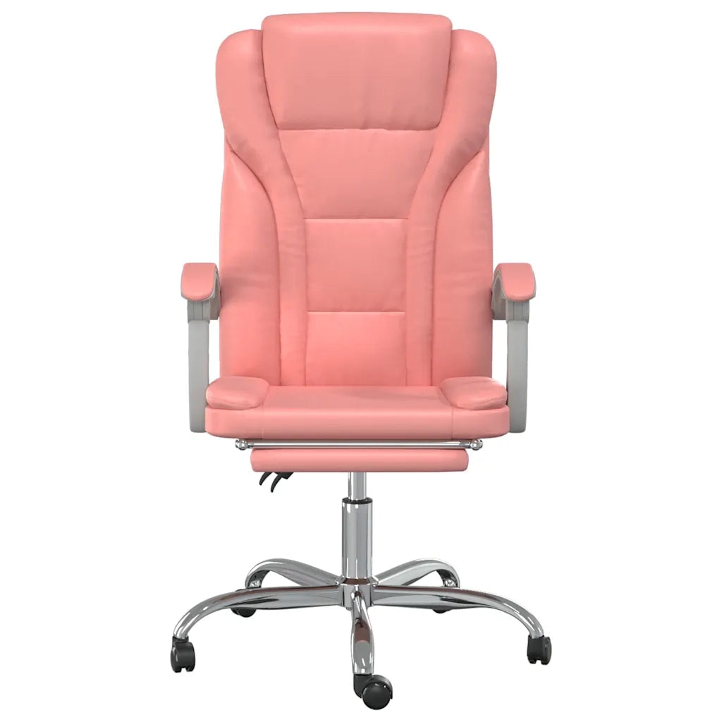 Sedia per studi-Poltrona da Ufficio Reclinabile Rosa in Similpelle 229049