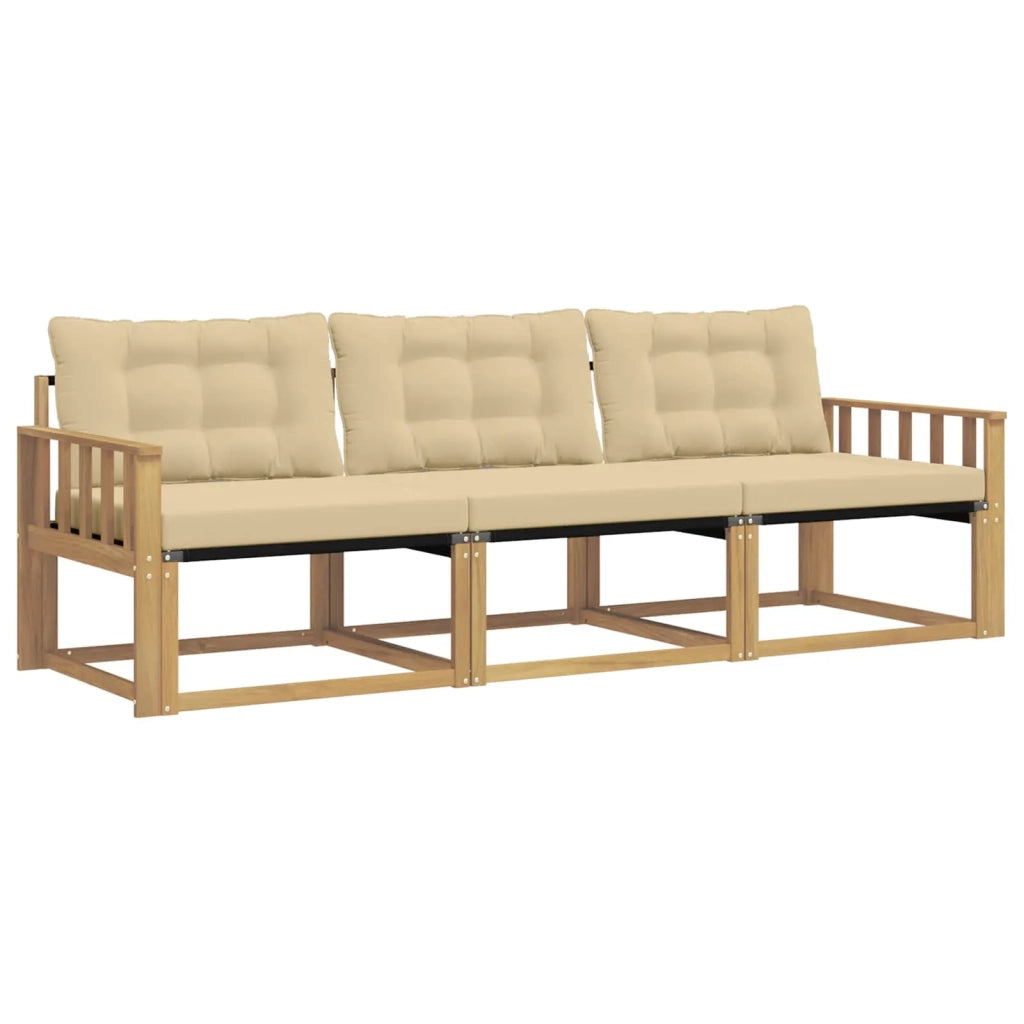 Set di divani da esterno 3 pz Bianco e Beige 3388371