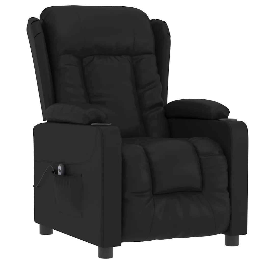 Divano Sedia-Poltrona Reclinabile Elettrica Nera in Similpelle 456412