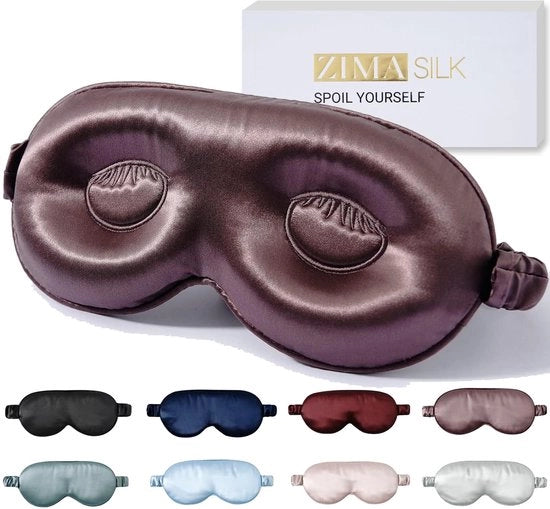 Slaapmasker Verstelbaar 22 Momme 100% zuivere moerbeizijde, 3D gevormd oogmasker, superzacht, ademend blinddoek, blokkeert perfect licht tijdens il sonno, colore grigio scuro.