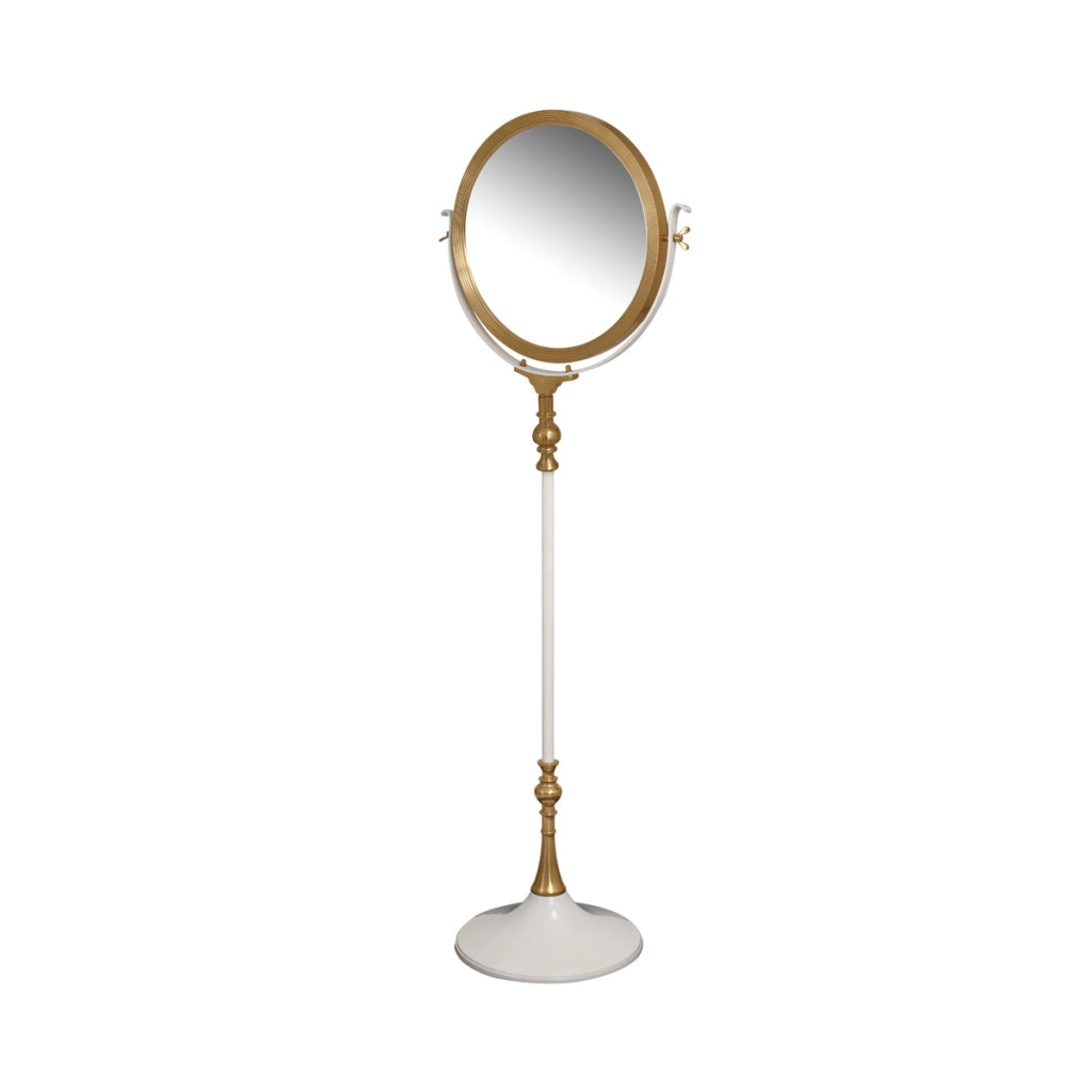 Specchio da terra Eleganca orientabile in alluminio bianco