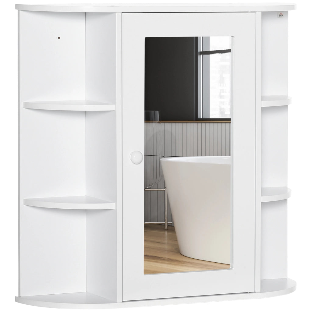 Armadietto Bagno con Specchio ¨C zephmum ¨C Bianco 66x17x63