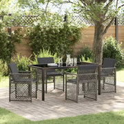 Set da Pranzo per Giardino 5 pcs Grigio polyrattan 3380627