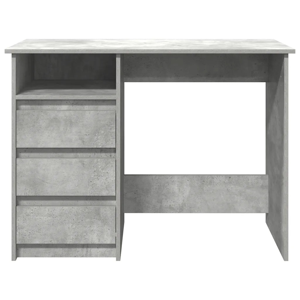 Scrivania | Tavolo da Ufficio Grigio Cemento 102x50x75 cm in Legno Multistrato